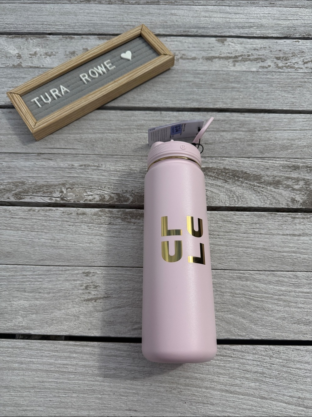 Lululemon Back to Life Sport Bottle 24 oz Pink Pearl Straw Lid NWT